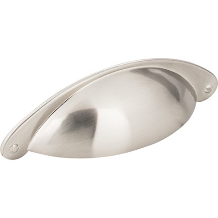 Jeffrey Alexander 3" Center-to-Center Satin Nickel Lyon Cabinet Cup Pull 8233SN